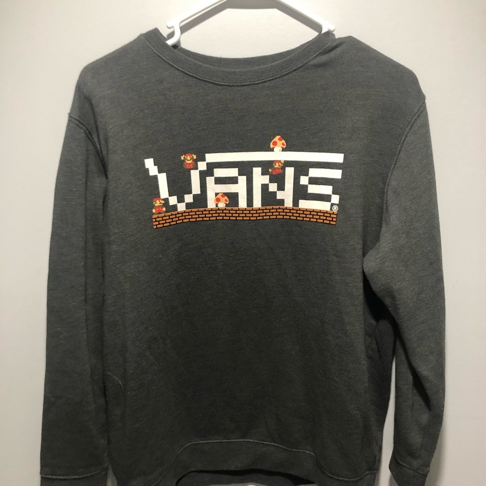 Gray Vans x Supermario crewneck sweater